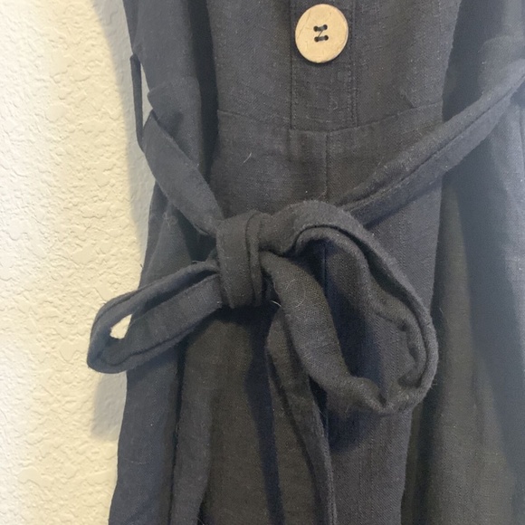 Lilyful Woman's Small Black Strappy Cotton Ankle Length Romper Jumper Jumpsuit - Picture 7 of 11